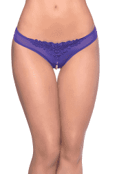 OLL SALE VENISE DETAIL CROTCHLESS THONG WITH PEARLS AND 2066X PU 3X/4X - Temptations