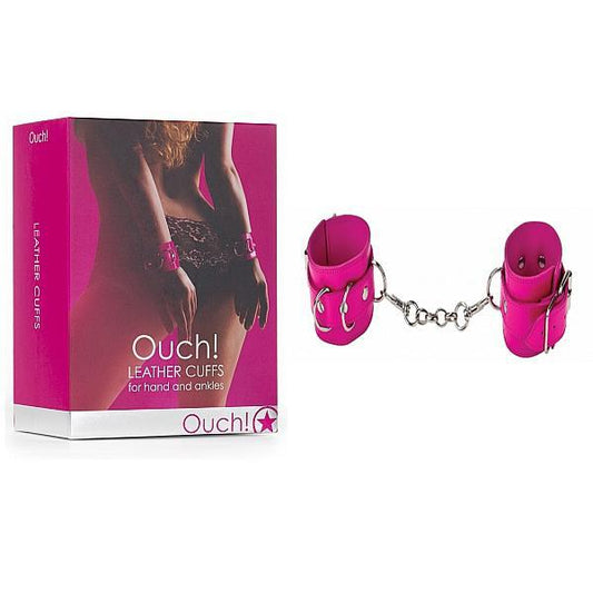 Ouch! Leather Cuffs Pink - Temptations