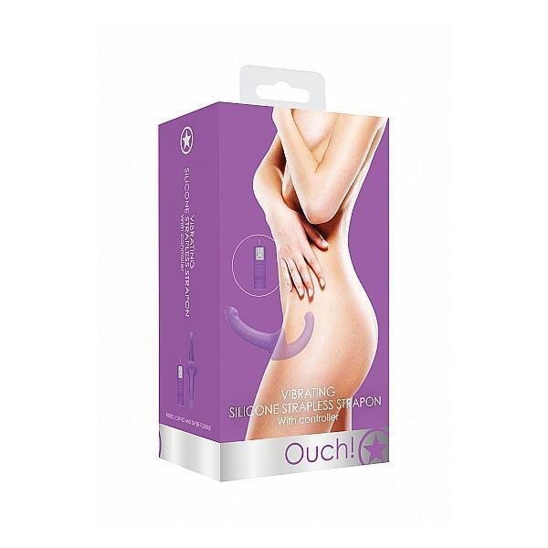 Ouch! Vibrating Silicone Strapless Strapon Purple - Temptations