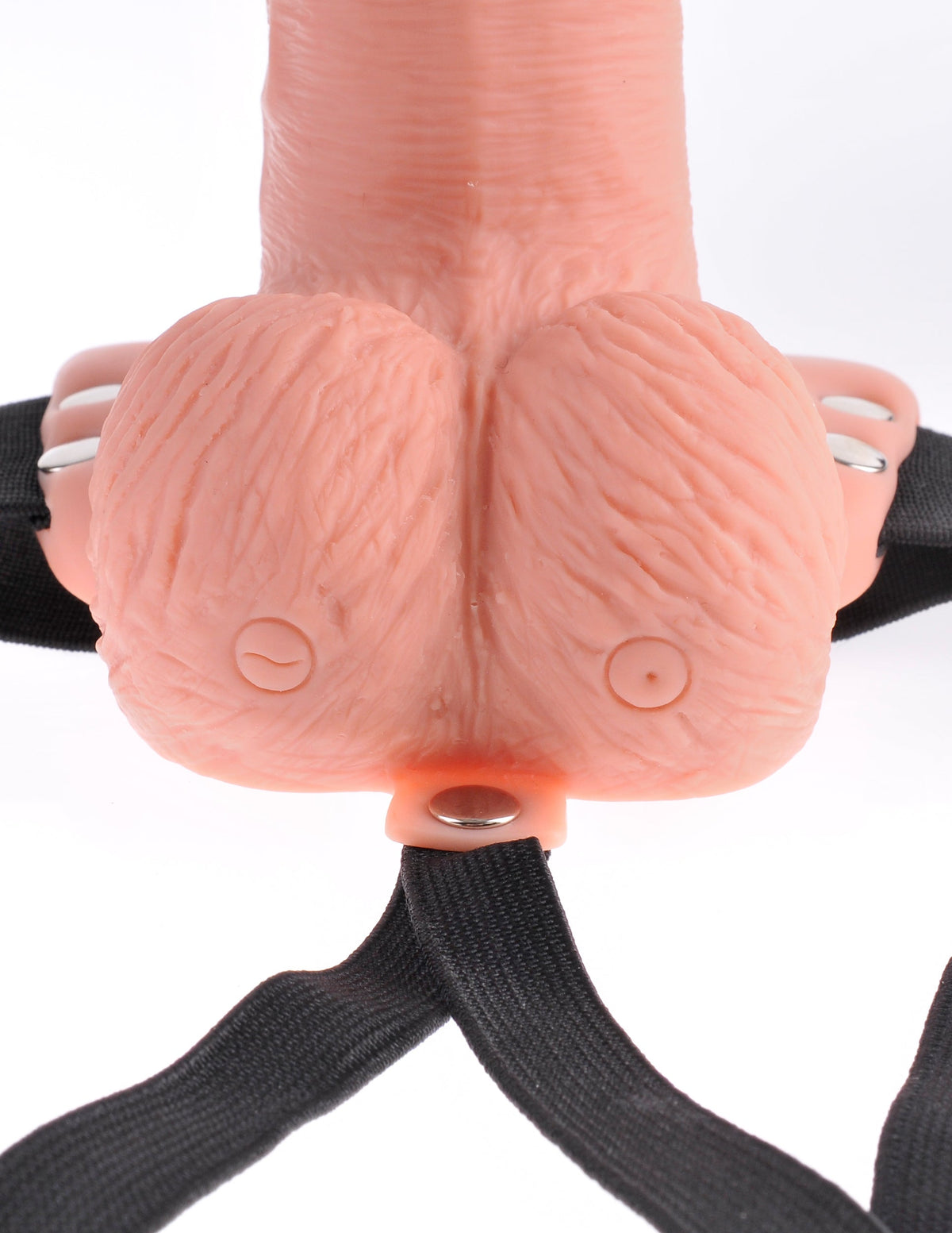 Fetish Fantasy 6" Hollow Rechargeable Strap-On With Remote Flesh - charging port
