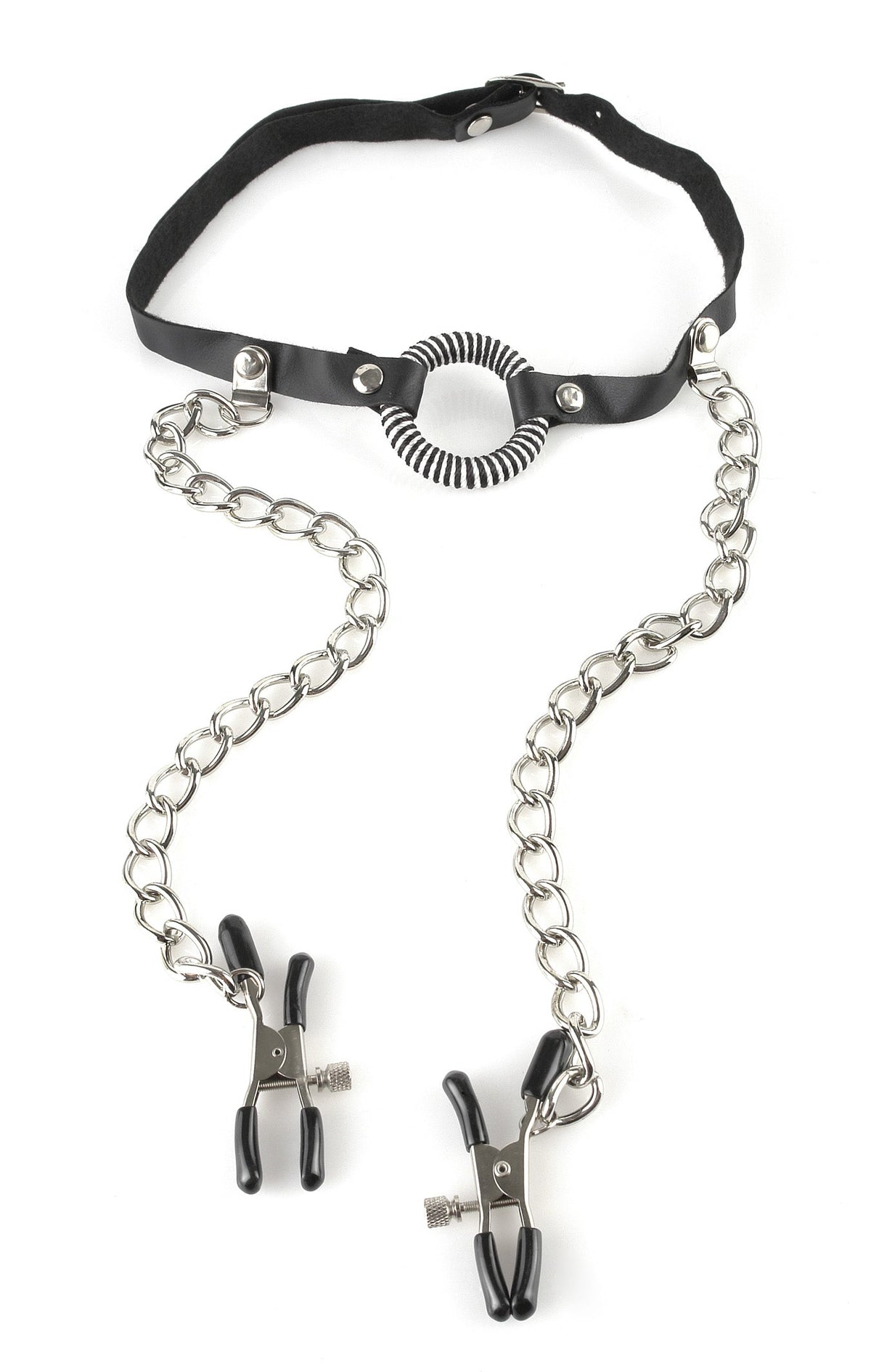 Fetish Fantasy Series O-Ring Gag Nipple Clamps Black