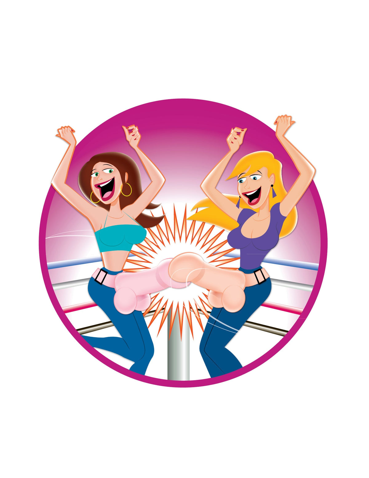 Bachelorette Party Favors Dueling Dickies Inflatable Pecker Sword Fight Pink
