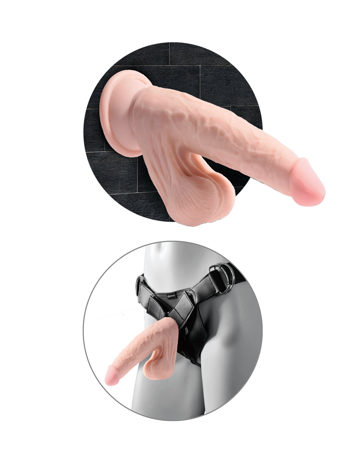 King Cock Plus 8" Triple Density Cock With Swinging Balls