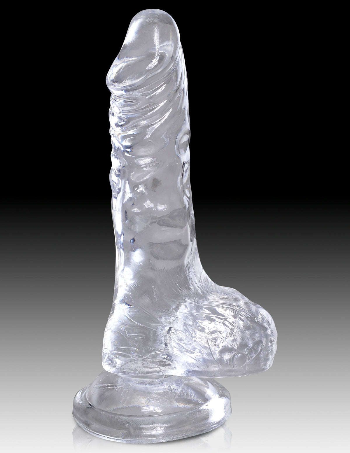 King Cock Clear 4" Cock With Balls