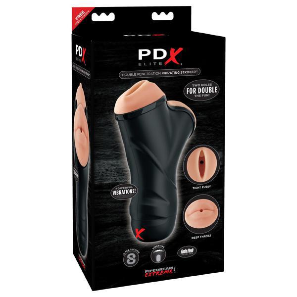 PDX ELITE DOUBLE PENETRATION VIBRATING STROKER - Temptations