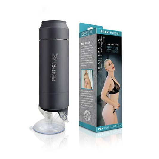 PENTHOUSE PET CYBERSKIN HANDS - FREE ADJUSTABLE DUAL STROKER RILEY NIXON - Temptations