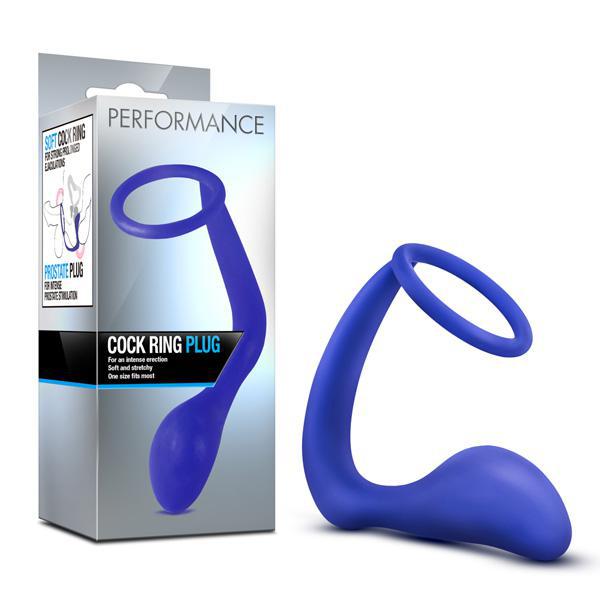 Performance Cock Ring Plug Indigo - Temptations
