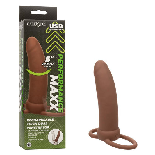 Performance Maxx Rechargeable Thick Dual Penetrator Brown - Temptations