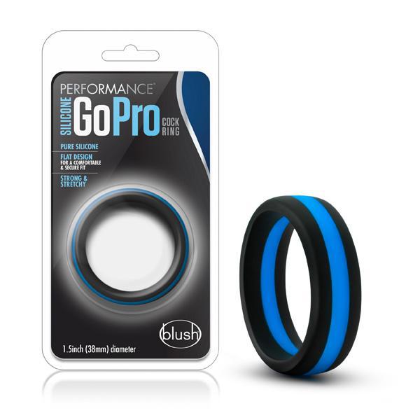 PERFORMANCE SILICONE GO PRO COCK RING BLACK/BLUE/BLACK - Temptations