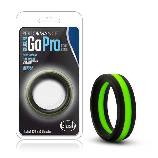 Performance Silicone Go Pro Cock Ring Black/Green/Black - Temptations