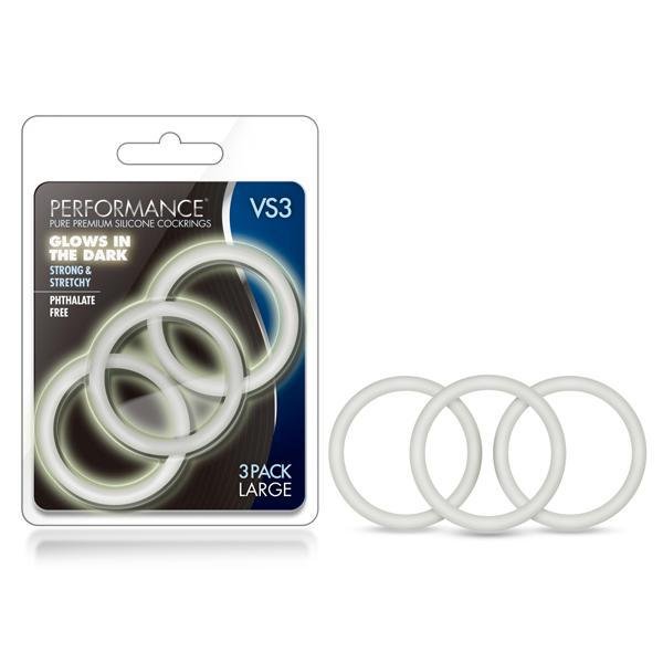 PERFORMANCE VS3 PURE PREMIUM SILICONE COCKRINGS LARGE WHITE - Temptations
