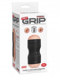 PIPEDREAM EXTREME TOYZ TIGHT GRIP PUSSY & ASS MASTURBATOR BLACK - Temptations