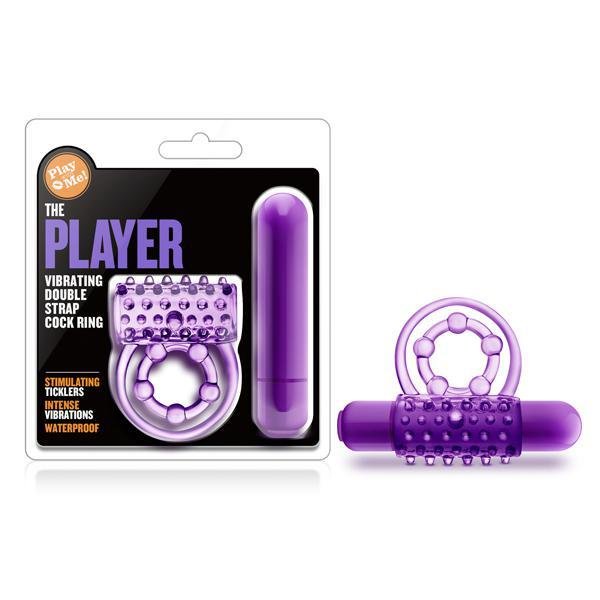 Play With Me The Player Vibrating Double Strap Cockring Purple - Temptations
