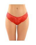 Poppy Crotchless Lace Panty Red L/Xl - Temptations