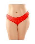 Poppy Crotchless Lace Panty Red Queen Size - Temptations