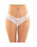 Poppy Crotchless Lace Panty White L/Xl - Temptations