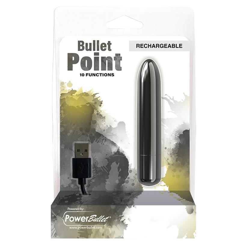 PowerBullet Bullet Point 10 Function Rechargeable - Black 4" - Temptations