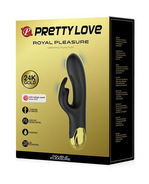 Pretty Love Double Pleasure Liquid Silicone 7 Function Rabbit - Black & Gold - Temptations