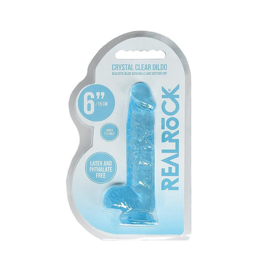 Realistic Dildo With Balls 6" Blue - Temptations
