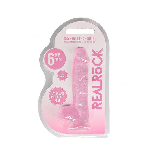 Realrock 6" Realistic Dildo With Balls Pink - Temptations