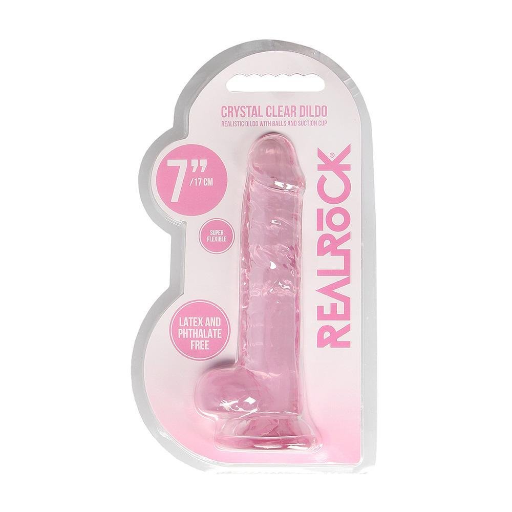 Realrock 7" Realistic Dildo With Balls Pink - Temptations