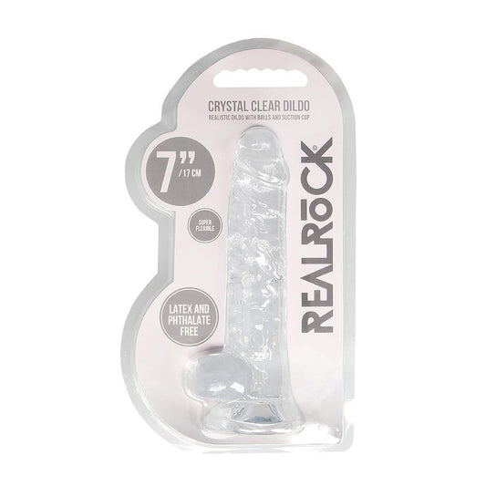 Realrock 7" Realistic Dildo With Balls Transparent - Temptations
