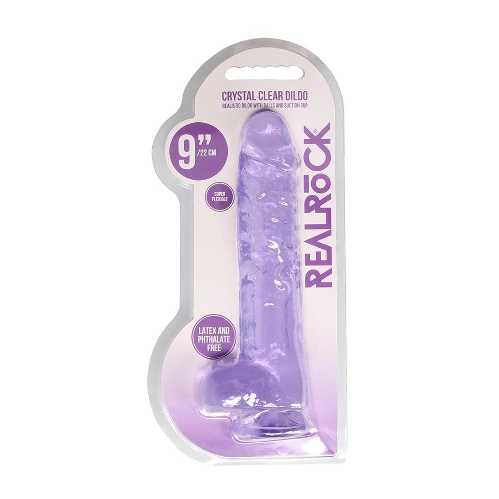 Realrock 9" Realistic Dildo With Balls Purple - Temptations