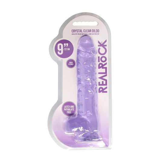Realrock 9" Realistic Dildo With Balls Purple - Temptations