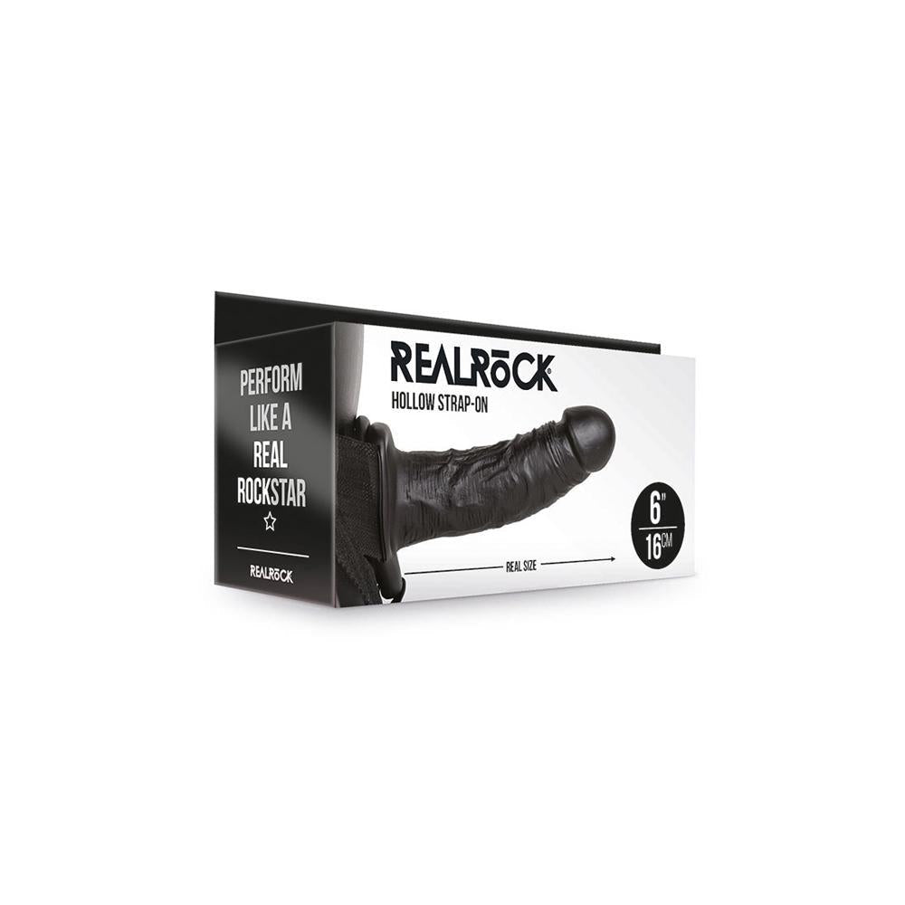 Realrock Hollow Strap - On Without Balls 6" Black - Temptations