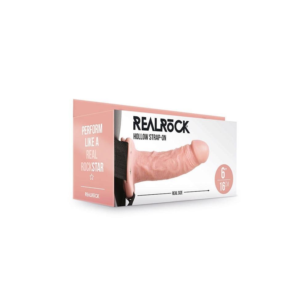 Realrock Hollow Strap - On Without Balls 6" Flesh - Temptations