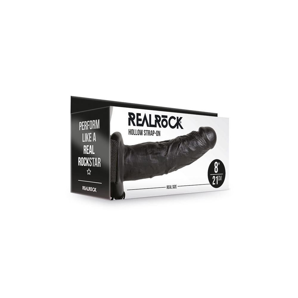 Realrock Hollow Strap - On Without Balls 8" Black - Temptations