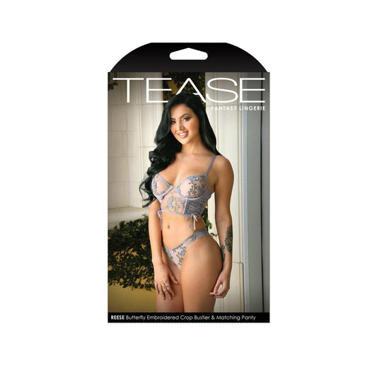 Reese Butterfly Embroidered Crop Bustier & Matching Panty - Temptations