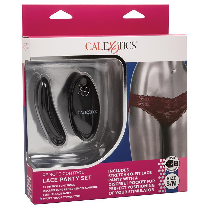 Remote Control Lace Panty Set - Burgundy S/M - Temptations