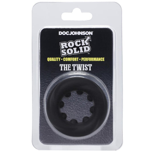 Rock Solid The Twist Silicone C - Ring Black - Temptations