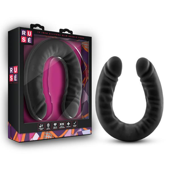 Ruse Silicone Double Headed Dildo 18" Black discounted - Temptations