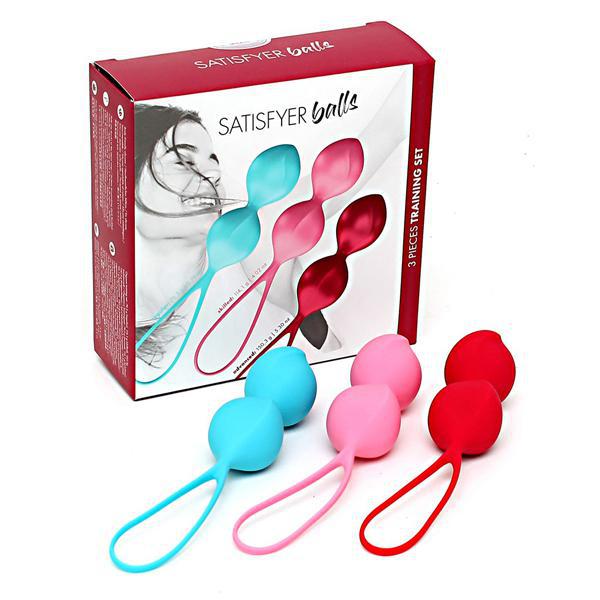 Satisfyer LoveBalls C02 Double - Assorted Colors (Set Of 3) - Temptations