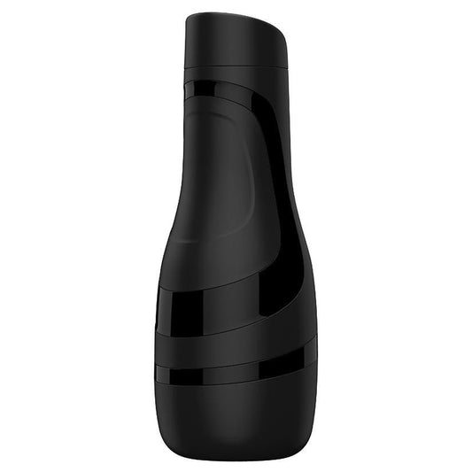 Satisfyer Men Classic Silver Masturbator - Black - Temptations