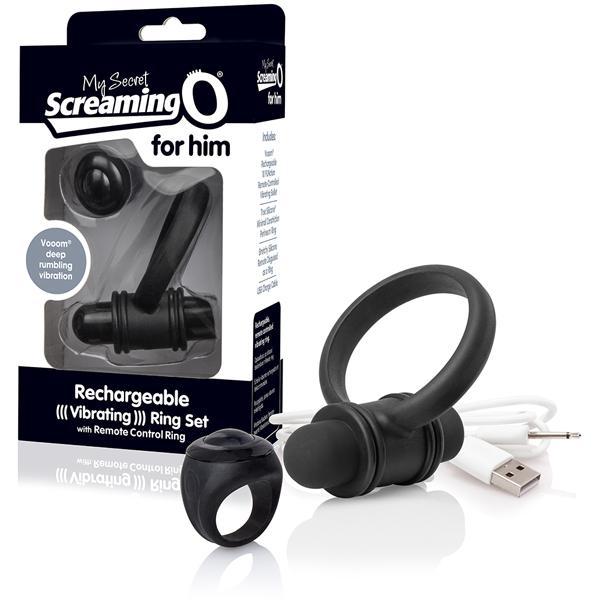 Screaming O My Secret Bullet And Ring For Him Black - Temptations