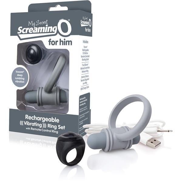 Screaming O My Secret Bullet And Ring For Him Grey - Temptations