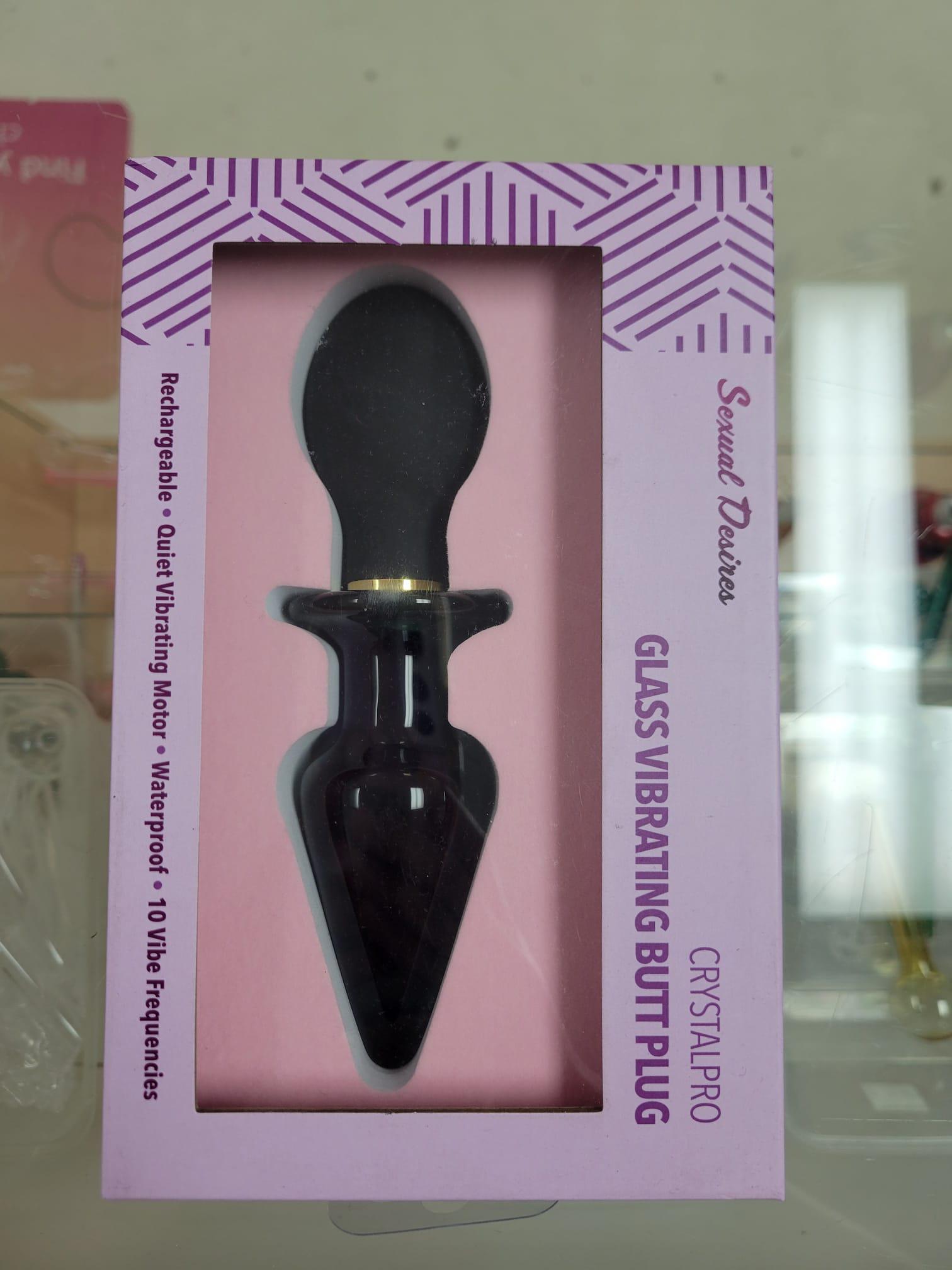 SDD Crystal Pro Glass Vibrating Butt Plug - Temptations