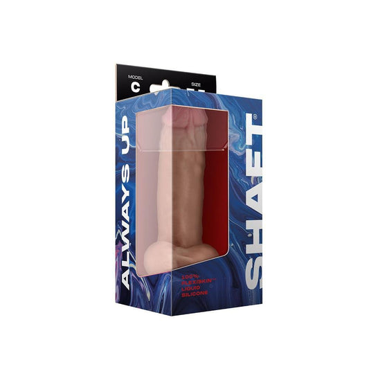 Shaft MODEL C 7.5" LIQUID SILICONE DONG W/BALLS - PINE - Temptations