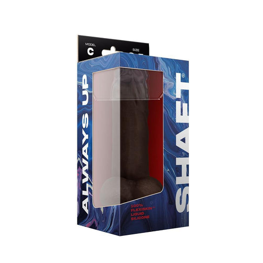 Shaft Model C 8.5" Liquid Silicone Dong W/Balls Mahogany - Temptations