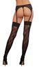 SHEER PLAID THIGH HIGH DMD BLACK O/S - Temptations