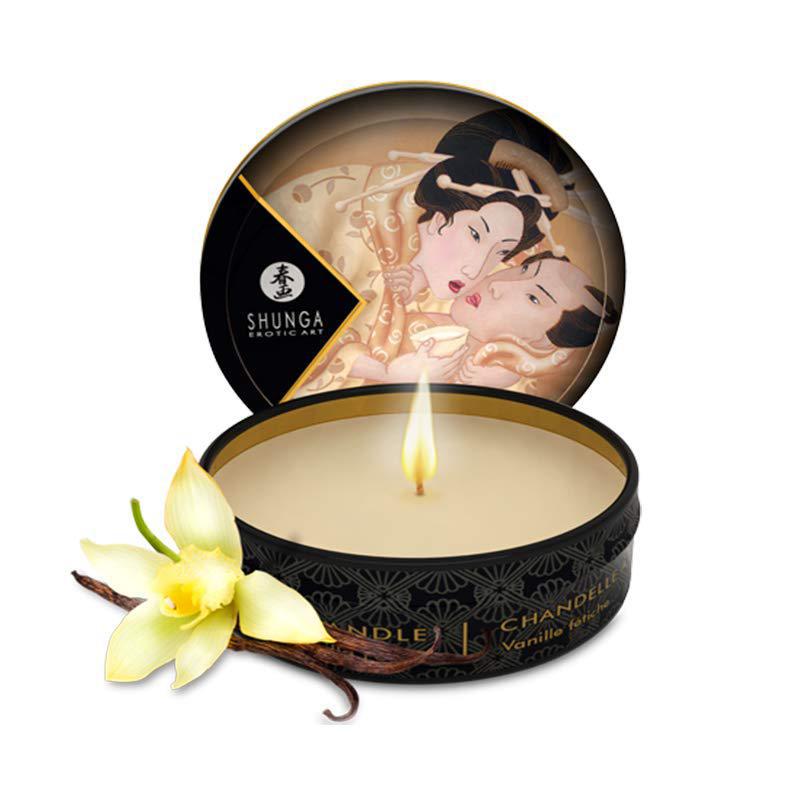 Shunga Desire Mini Candlelight Massage Candle - 1 oz Vanilla - Temptations