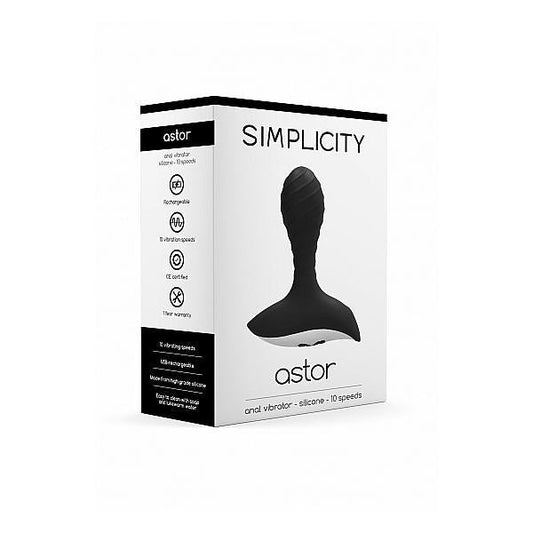 Simplicity Astor Anal Vibrator Black - Temptations