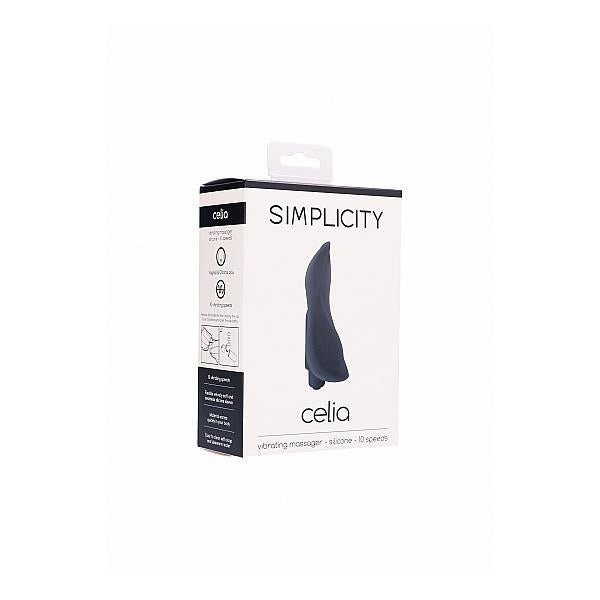 Simplicity Celia Vibrating Massager Silicone Black - Temptations
