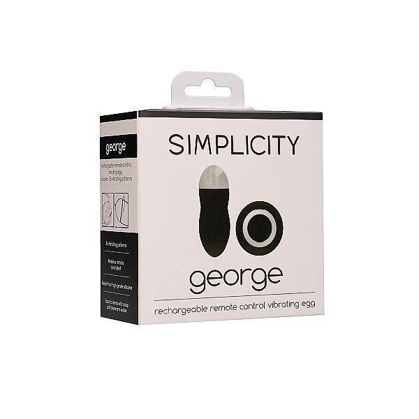 Simplicity George Rechargeable Remote Control Vibrating Egg Black - Temptations