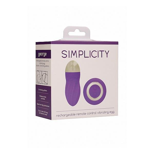 Simplicity George Rechargeable Remote Control Vibrating Egg Purple - Temptations