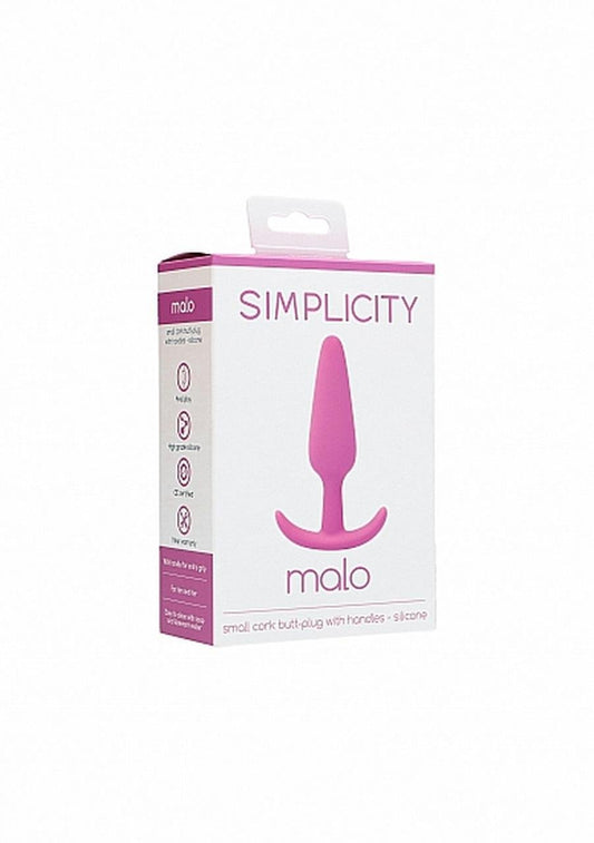 Simplicity MALO small cork butt - plug with handles - Pink - Temptations