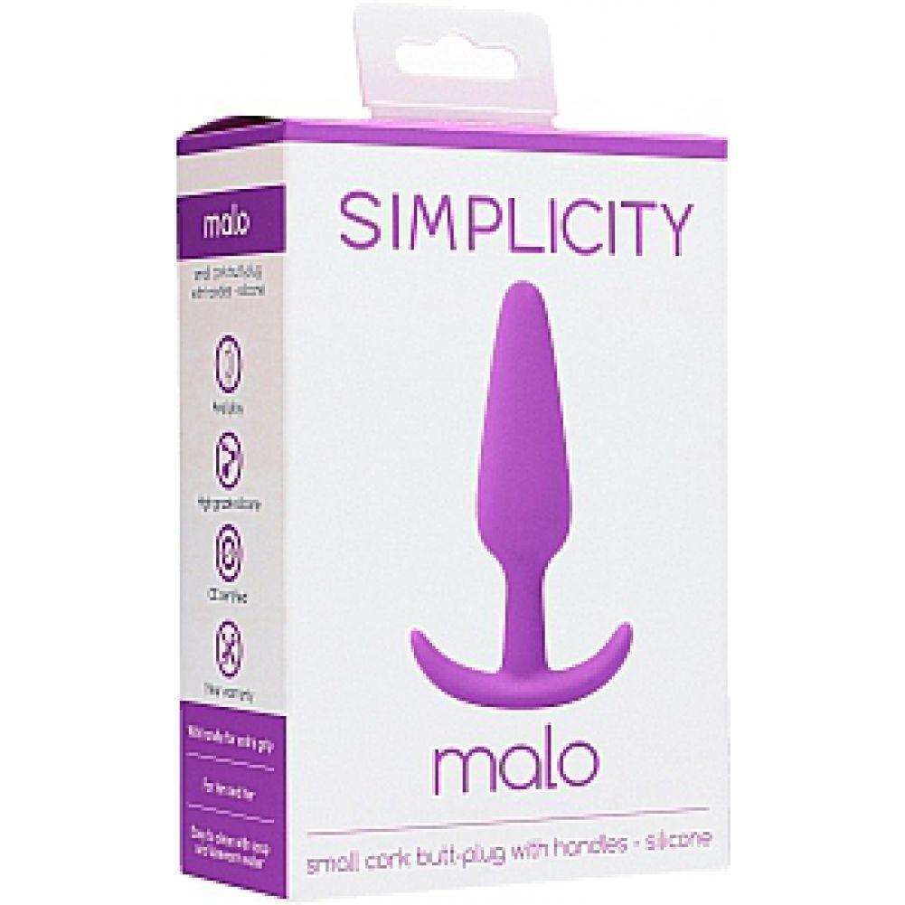 Simplicity MALO small cork butt - plug with handles - Purple - Temptations